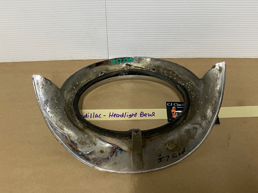 OEM 1957 Cadillac Eldorado Deville Fleetwood CHROME HEADLIGHT BEZEL TRIM #1466084/#3511047 - Image 19