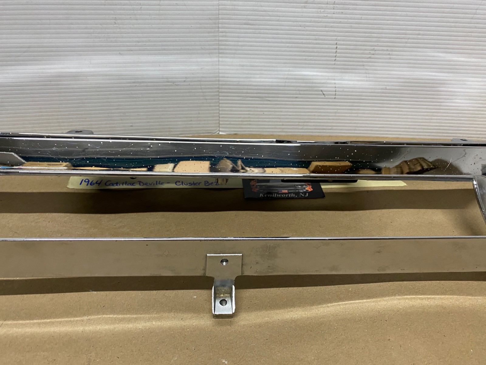 OEM 1963 1964 Cadillac Deville Eldorado Fleetwood CHROME DASH SPEEDOMETER INSTRUMENT CLUSTER BEZEL TRIM #1480814/#1479554 - Image 3