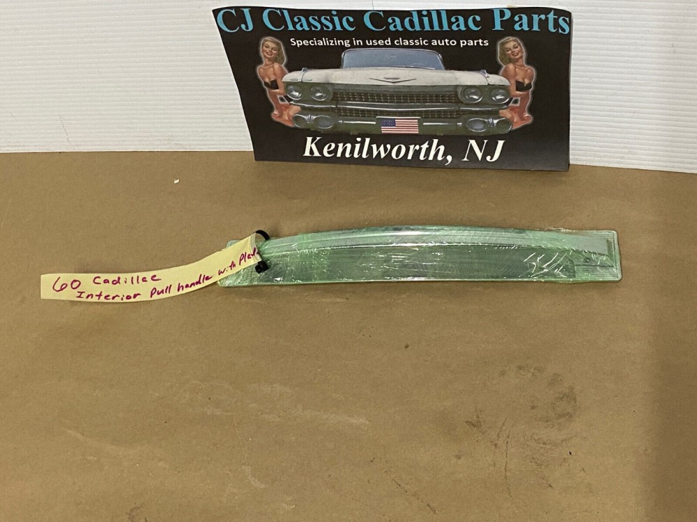 OEM 1960 Cadillac Deville INTERIOR DOOR PULL HANDLE WITH BACK PLATE ESCUTCHEON TRIM #4780949/#4780948 - Image 19