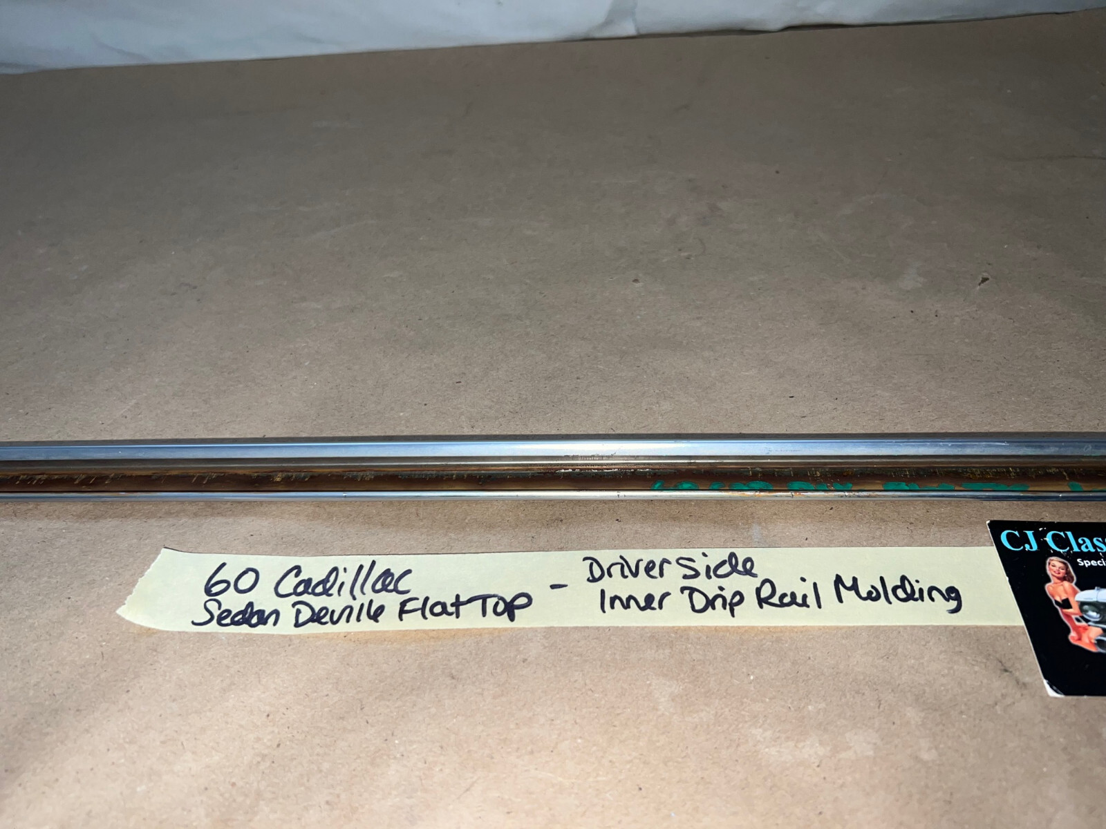 OEM 1959 1960 Cadillac Sed. Deville Flat Top DRIVER SIDE ROOF DRIP RAIL SCALP MOLDING TRIM #4755637 - Image 19