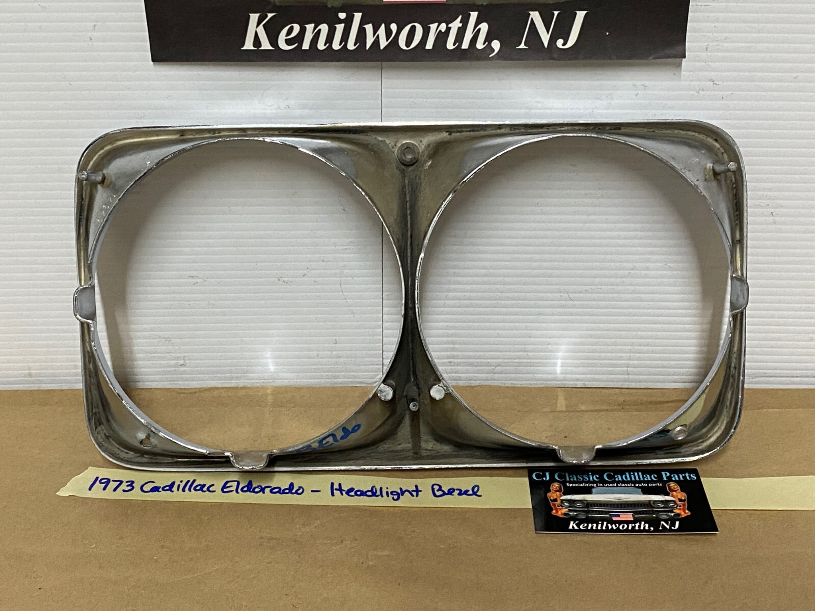 OEM 1971 1973 1974 Cadillac Eldorado HEADLIGHT BEZEL CHROME COVER TRIM #1494987 - Image 19