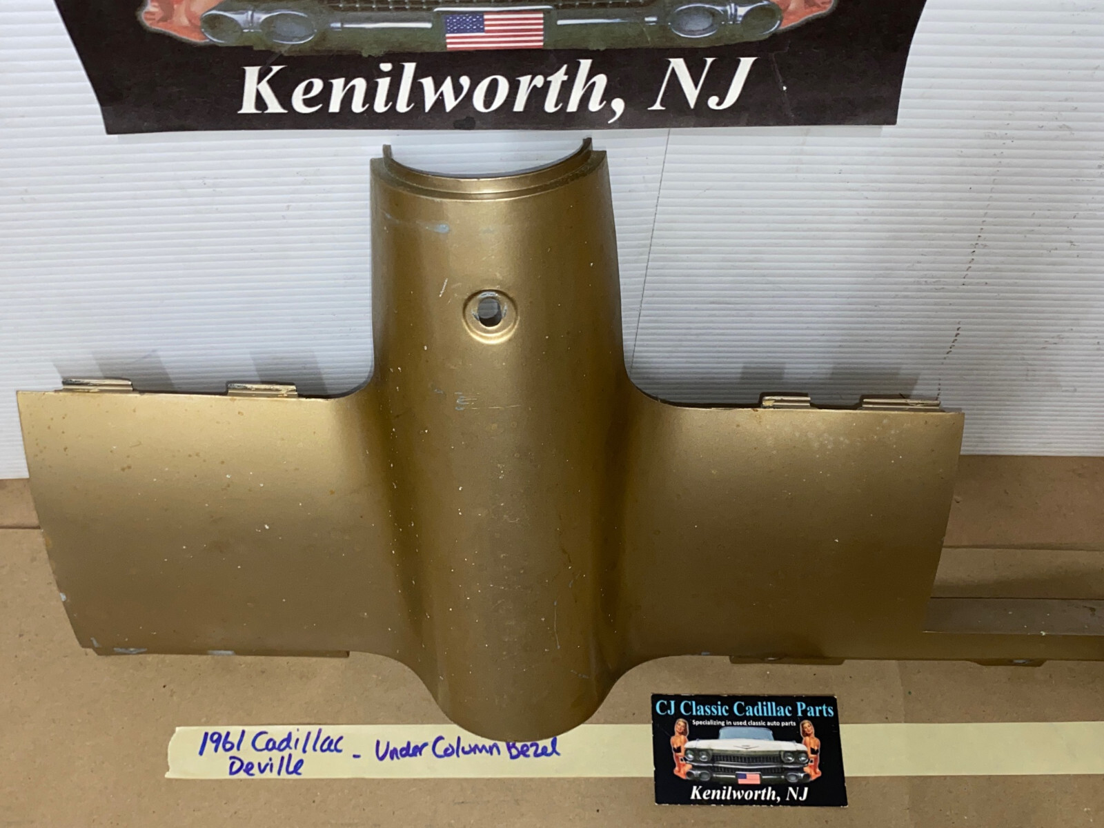 OEM 1961 Cadillac Deville Eldorado Fleetwood LOWER DASH UNDER COLUMN BEZEL TRIM * TAN/LIGHT BROWN * #1475194 - Image 19