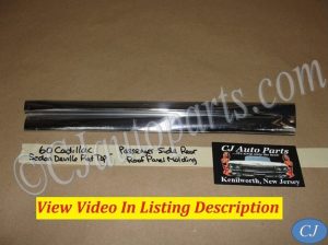 OEM 1959 1960 Cadillac Deville FLAT TOP RIGHT PASSENGER SIDE REAR ROOF PANEL MOLDING TRIM #4758193