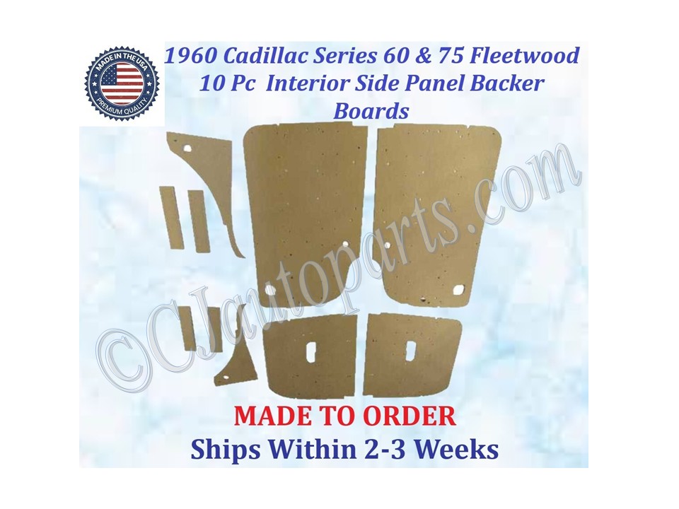 NEW Reproduction 1960 Cadillac Fleetwood 4 Door Hardtop Interior Door Panel Backer Boards (10 Pcs) (CAD-DBD-545)