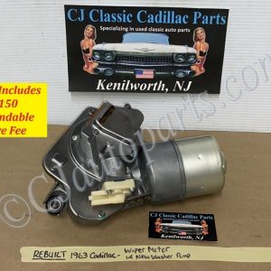 REBUILT 1963 CADILLAC DEVILLE ELDORADO FLEETWOOD WINDSHIELD WIPER MOTOR W/ NEW WASHER PUMP