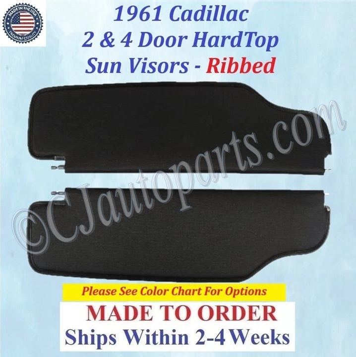 1961 Cadillac Eldorado Deville Fleetwood 2 & 4 Door HardTop SUNVISORS (PAIR) #CAD-SVR-485