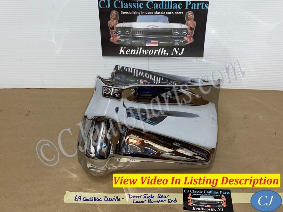 OEM 1969 Cadillac Deville Calais Fleetwood DRIVER SIDE LEFT LOWER REAR BUMPER END #3514613