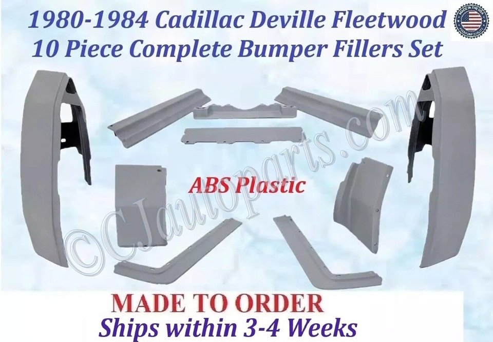NEW 1980 1981 1982 1983 1984 Cadillac Deville Fleetwood 10 Piece Complete Bumper Fillers Set