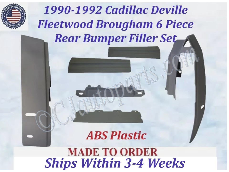NEW 1990 1991 1992 Cadillac Deville Fleetwood Brougham 6 Piece Rear Bumper Fillers Set