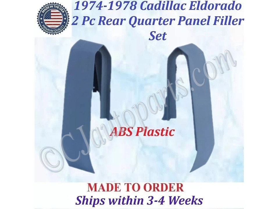 NEW 1974 1975 1976 1977 1978 Cadillac Eldorado 2 Pc Rear Bumper Quarter Panel Bumper Fillers Set