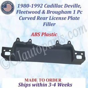 NEW 1980 1981 1982 1983 1984 1985 1986 1987 1988 1989 1990 1991 1992 Cadillac Deville Fleetwood Brougham Curved License Plate Fillers