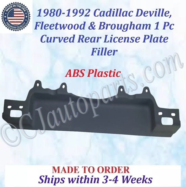 NEW 1980 1981 1982 1983 1984 1985 1986 1987 1988 1989 1990 1991 1992 Cadillac Deville Fleetwood Brougham Curved License Plate Fillers