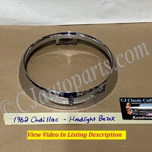 OEM 1962 Cadillac Deville Fleetwood Eldorado HEADLIGHT CHROME BEZEL DOOR TRIM #3512583/#1477656