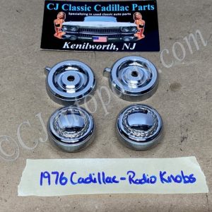 OEM 1974 1975 1976 Cadillac Deville Fleetwood Calais 1974 1975 1976 1977 1978 Eldorado 1976 1977 1978 1979 Seville DASH RADIO KNOBS w/GOLD WREATH BEZELS ESCUTCHEONS #1602756/#1497099