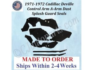 NEW 1971 1972 Cadillac Deville 6 Pc CONTROL ARM A-ARM DUST SPLASH GUARD SEALS CAD-ASL-090