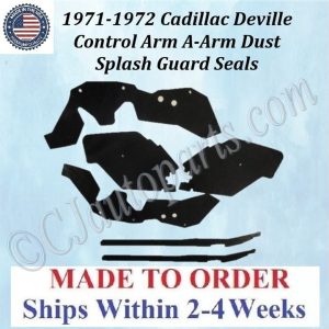 NEW 1971 1972 Cadillac Deville 6 Pc CONTROL ARM A-ARM DUST SPLASH GUARD SEALS CAD-ASL-090