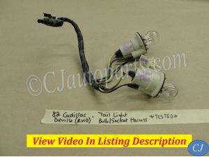 OEM 1980 1981 1982 1983 1984 1985 1986 1987 1988 1989 Cadillac Deville Fleetwood Brougham RWD TAIL LIGHT BULB SOCKET WIRE HARNESS PIGTAIL CONNECTOR