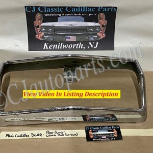 OEM 1966 Cadillac Deville Fleetwood Calais Eldorado REAR BUMPER LICENSE PLATE GUARD SURROUND BEZEL TRIM #3513775