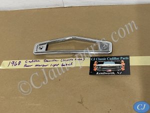 OEM 1968 Cadillac Deville Fleetwood Calais LEFT DRIVER SIDE REAR MARKER LIGHT BEZEL TRIM ESCUTCHEON #5960391