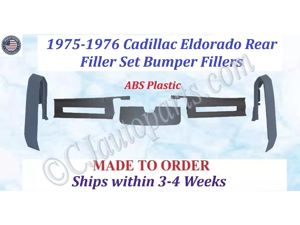NEW 1975-1976 Cadillac Eldorado 5 Pc Rear Filler Set Bumper Fillers
