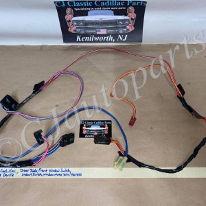OEM 1976 Cadillac Deville Eldorado Calais LEFT DRIVER SIDE FRONT DOOR WINDOW SWITCH, MOTOR, LOCKOUT SWITCH WIRE HARNESS CONNECTOR #3061073