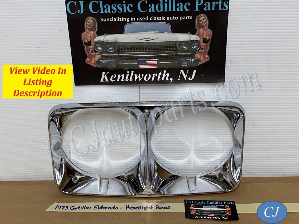 OEM 1971 1973 1974 Cadillac Eldorado HEADLIGHT BEZEL CHROME COVER TRIM #1494987