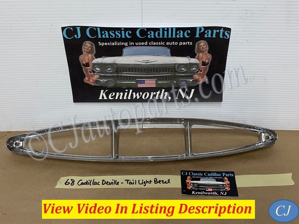 OEM 1967 1968 Cadillac Deville Fleetwood Calais Commrecial Chassis TAIL LIGHT BEZEL TRIM BUMPER END REAR LAMP #5959155
