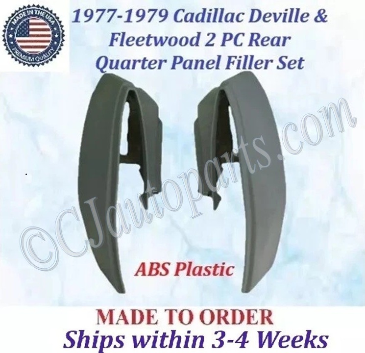 NEW 1977 1978 1979 Cadillac Deville & Fleetwood 2 Piece Rear Quarter Panel Fillers Set