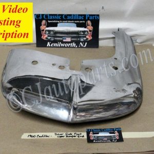 OEM 1960 Cadillac Deville Eldorado Fleetwood LEFT DRIVER SIDE CHROME UPPER FRONT BUMPER END CORNER #3511899