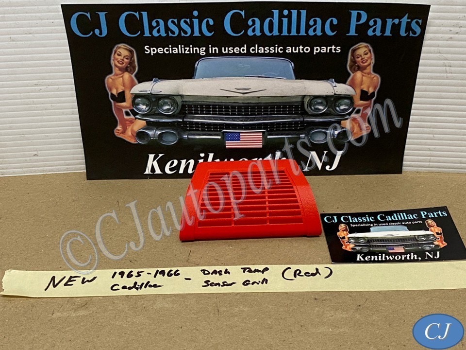 NEW 1965 1966 CADILLAC DEVILLE ELDORADO FLEETWOOD CALAIS DASH IN-CAR TEMP SENSOR GRILL COVER TRIM - RED
