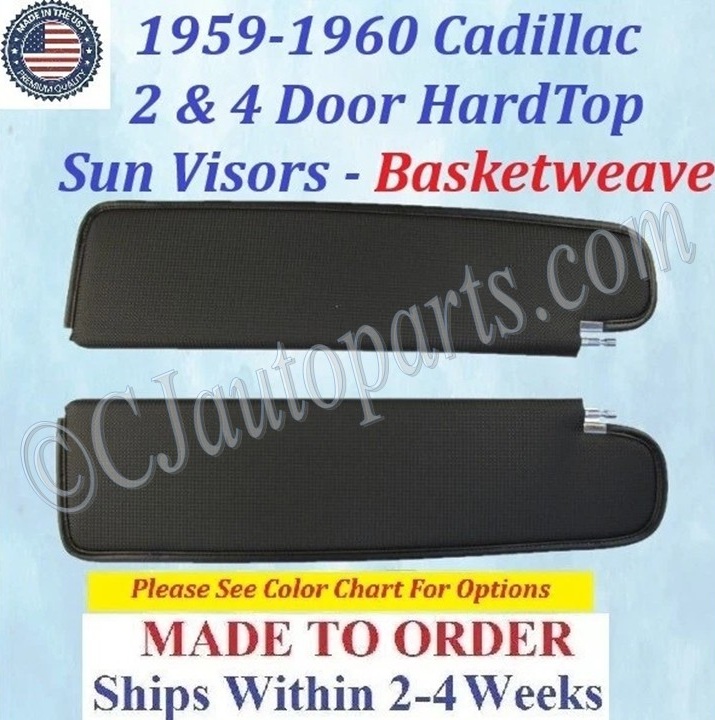1959 1960 Cadillac Deville Eldorado Fleetwood 2 & 4 Door HardTop SUNVISORS (PAIR) #CAD-SVR-480