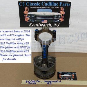 OEM 1964 1965 1966 1967 Cadillac Deville Fleetwood Eldorado Calais 429 ENGINE CONNECTING ROD & PISTON #3