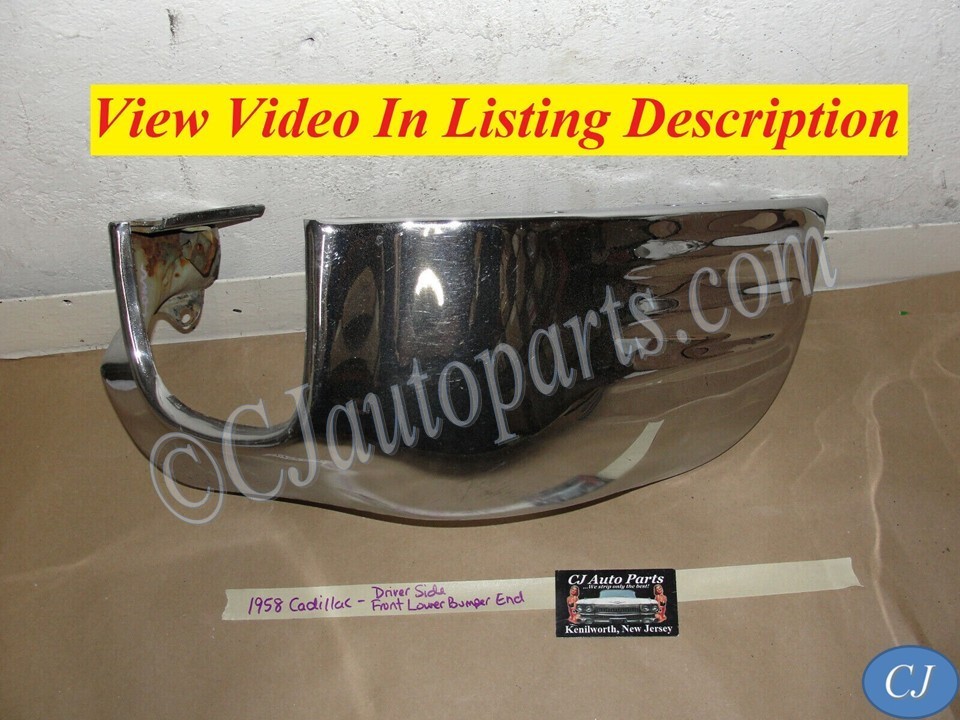 OEM 1958 Cadillac Deville Eldorado Fleetwood LEFT DRIVER SIDE FRONT BUMPER END LOWER #3511182