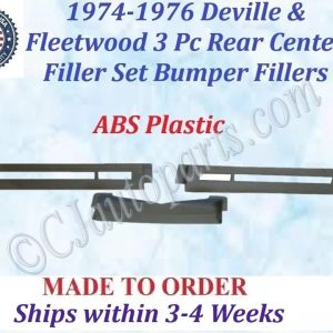 NEW 1974 1975 1976 Cadillac Deville & Fleetwood 3 Pc Rear Center Bumper Fillers Set