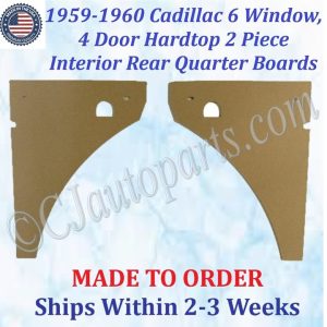 NEW Reproduction 1959-1960 Cadillac 6 Window 4 Door Hatdtop Rear Quarter Panel Backer Boards (2 Pcs) (CAD-DBD-540)