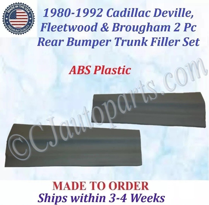 NEW 1980 1981 1982 1983 1984 1985 1986 1987 1988 1989 1990 1991 1992 Cadillac Deville Fleetwood Brougham Rear Bumper Trunk Center Fillers
