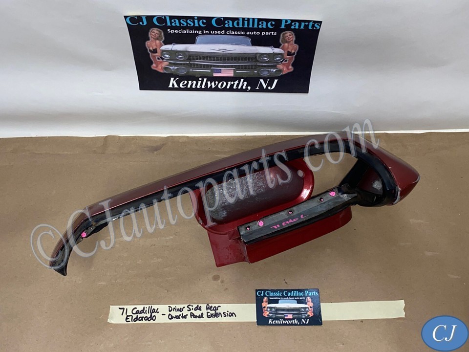 OEM 1971 1972 Cadillac Eldorado LEFT QUARTER PANEL EXTENSION TAIL LIGHT SURROUND W/ FILLERS #8795074