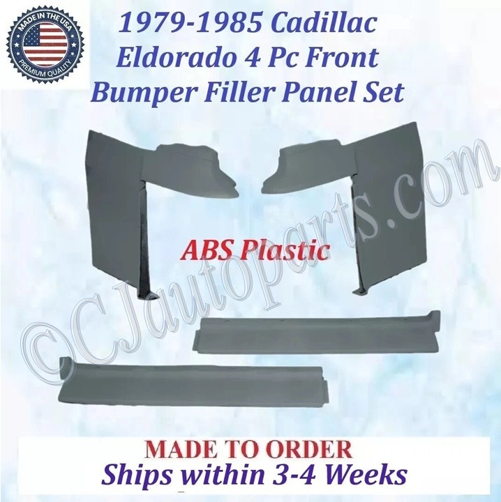 NEW 1979 1980 1981 1982 1983 1984 1985 Cadillac Eldorado 4 Piece FRONT BUMPER PANEL FILLERS SET