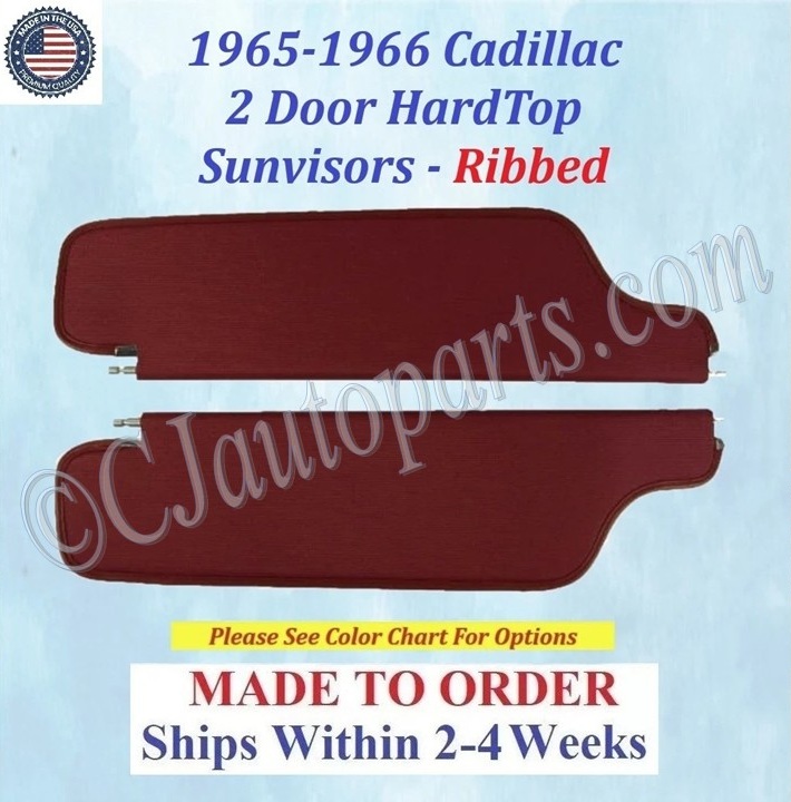 1965-1966 Cadillac Deville Calais Commercial Chassis 2 Door HardTop SUNVISORS (PAIR) #CAD-SVR-495