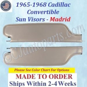 1965 1966 1967 1968 Cadillac Eldorado Deville Convertible SUNVISORS (PAIR) #CAD-SVR-496