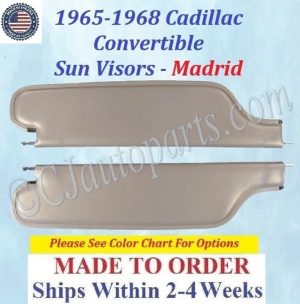 1965 1966 1967 1968 Cadillac Eldorado Deville Convertible SUNVISORS (PAIR) #CAD-SVR-496