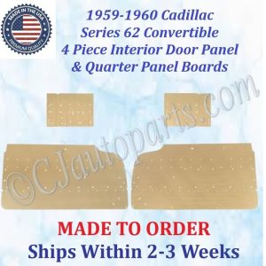 NEW Reproduction 1959-1960 Cadillac Series 62 Convertible Interior Door Panel & Quarter Panel Backer Boards (4 Pcs) (CAD-DBD-530)