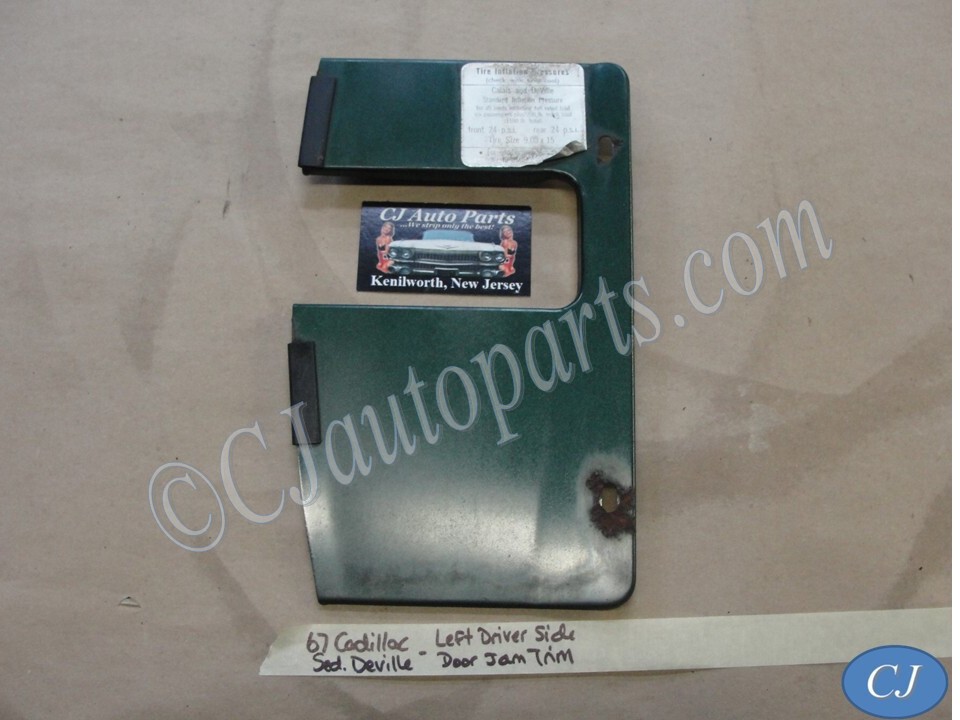 OEM 1967 Cadillac Deville Fleetwood Calais LEFT FRONT DOOR JAM WIRE HARNESS COVER TRIM GREEN #1487373