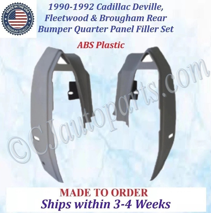 NEW 1990 1991 1992 Cadillac Deville Fleetwood Brougham 2 Pc Rear Quarter Panel Fillers Set
