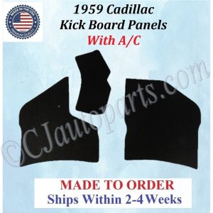 NEW 1959 Cadillac Deville Eldorado Fleetwood WITH A/C Kick Panel Board 3 Piece Set CAD-KPN-210