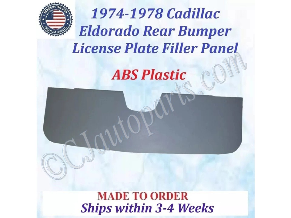 NEW 1974 1975 1976 1977 1978 Cadillac Eldorado 1 Pc Rear Bumper License Plate Fillers Panel