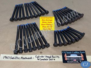 OEM 1967 Cadillac 429 Engine CYLINDER HEAD BOLTS - COMPLETE SET (INCLUDES ROCKER BOLTS)