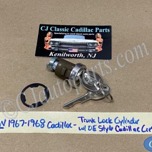 NOS 1967-1968 Cadillac Deville Eldorado Calais Fleetwood TRUNK LOCK CYLINDER WITH ORIGINAL CADILLAC CREST KEYS