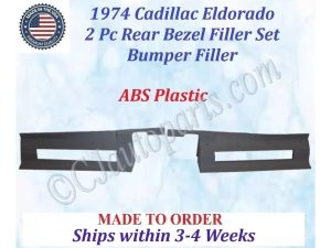NEW 1974 Cadillac Eldorado 2 Pc Rear Bezel Filler Set Bumper Fillers