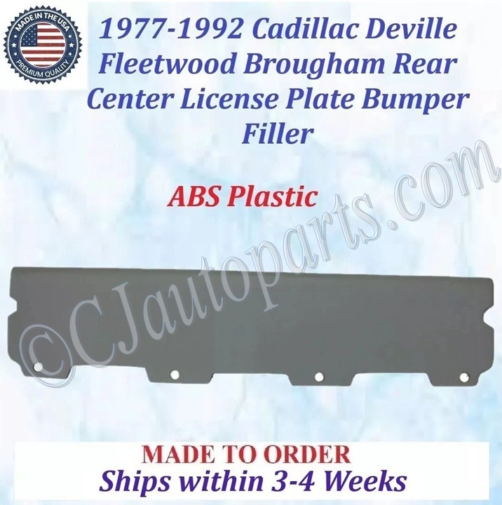NEW 1977 1978 1979 1980 1981 1982 1983 1984 1985 1986 1987 1988 1989 1990 1991 1992 Cadillac Deville Fleetwood Brougham Rear Center License Plate Fillers